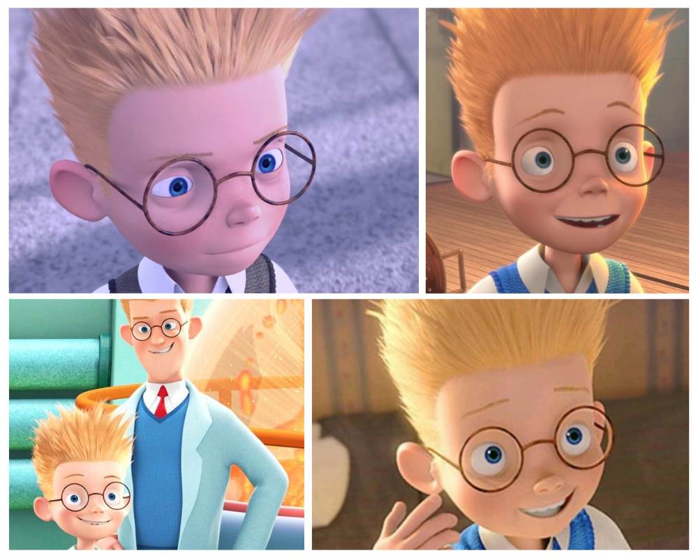 Cartoon character with spiky blonde hair
